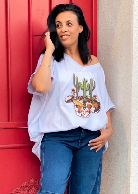 Tee-Shirt floqué grand Cactus