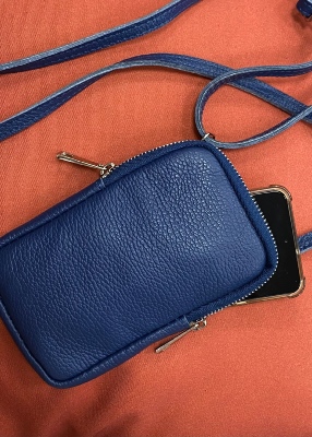 Pochette telephone mat cuir