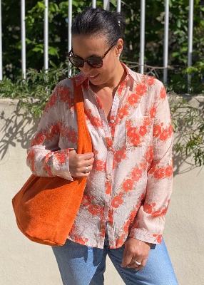 Chemise imprimée Nana orange