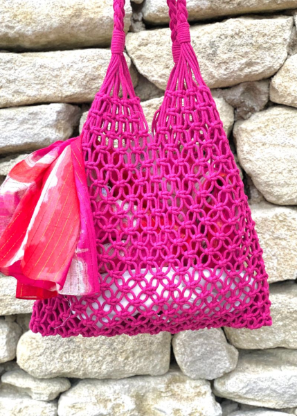 Sac macramé façon filet d épicier 