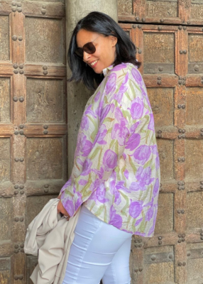 Blouse Kyoto vaporeuse imprimée Violette