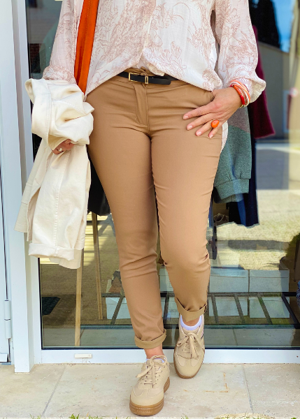 Pantalon Lana stretch camel