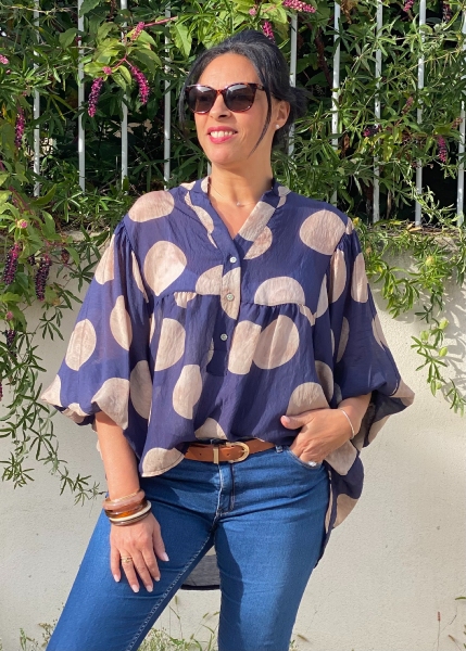 Blouse imprimée Gros pois 