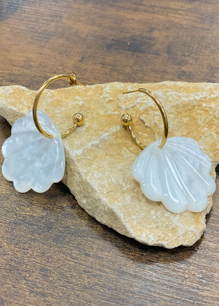 Boucles d'oreilles anneaux coquillage