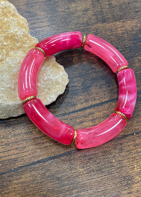 Bracelet  grosses perles tubes 