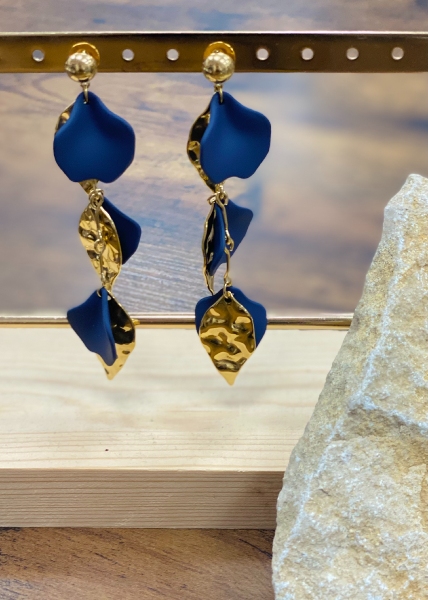 Boucles d'oreilles cascade feuilles