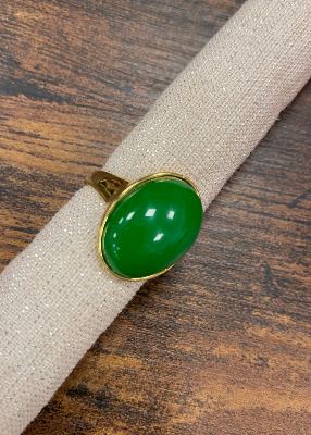 Bague acier fantaisie, menthe