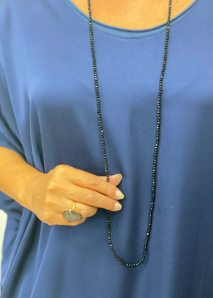 Sautoir perles de verre 58cm