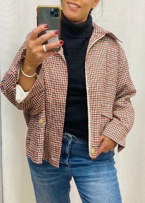 Veste  carreaux Geraldine rouge