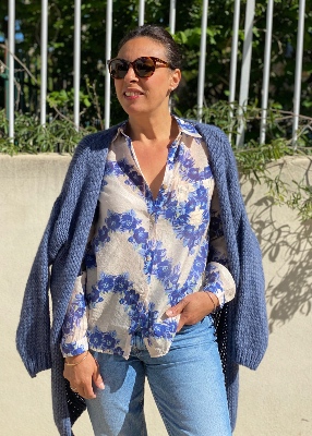 Chemise imprimée Nana bleu