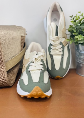 Baskets modèle Olympe beige