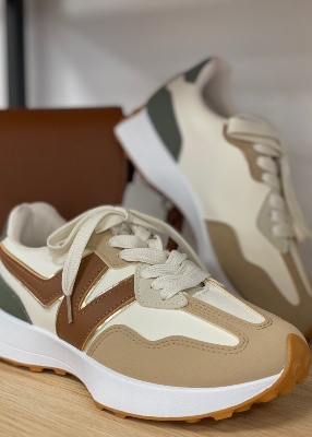 Baskets modèle Olympe kaki