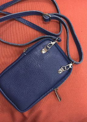 Pochette telephone mat cuir