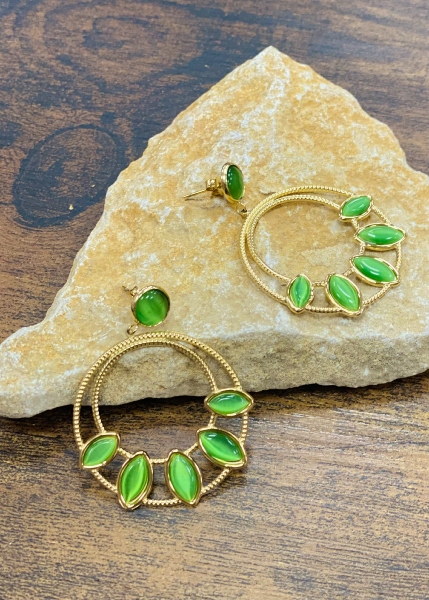 Boucles d'oreilles anneaux pétales
