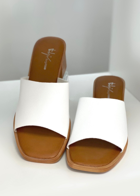 Sandale talon bas blanc